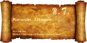 Marosán Tihamér névjegykártya